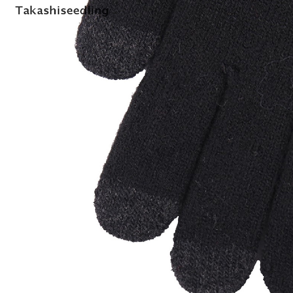Găng Tay Dệt Kim Lót Nhung Giữ Ấm Có Thể Chạm Màn Hình Cảm Ứng Thời Trang Unisex