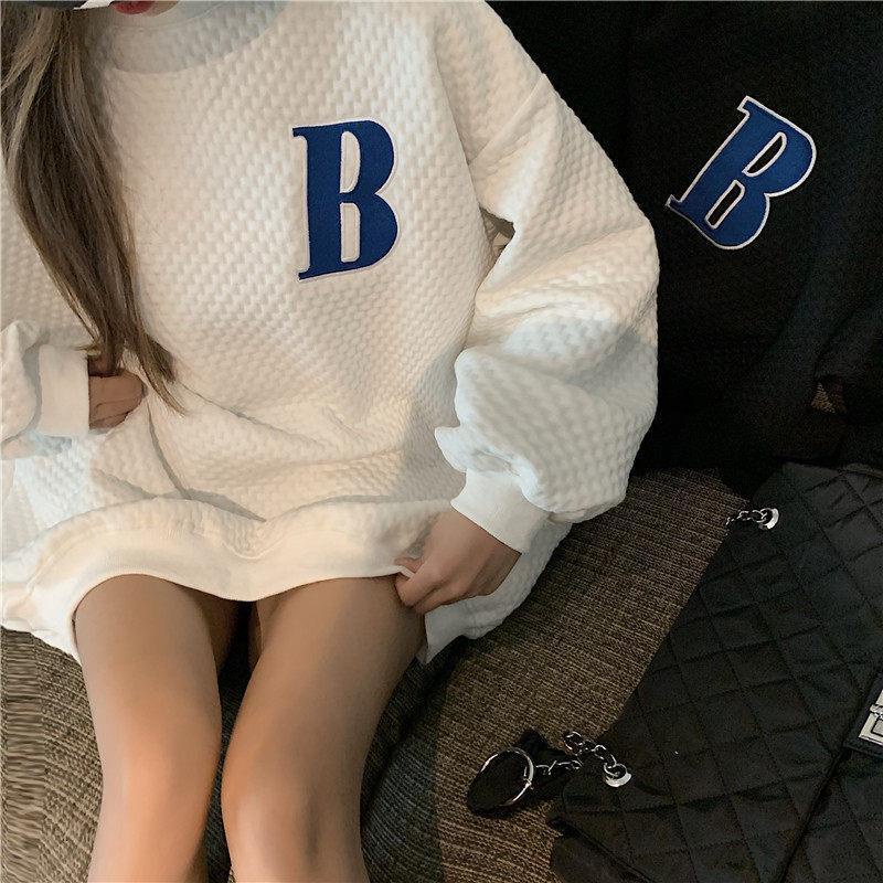 COZOK Áo sweater Tay Dài Dáng Rộng Phong Cách Thời Trang Hàn Quốc