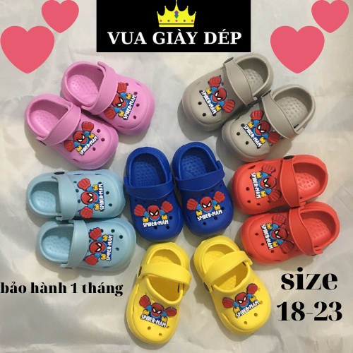 Dép cross cho bé , sục trẻ em bé trai gái sục người nhện size 18-23