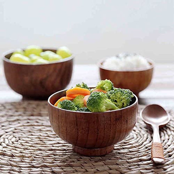 Bộ 6 Tô Gỗ Ăn Cơm / Súp / Cà Phê / Trà / Salad Trang Trí Nhà Bếp