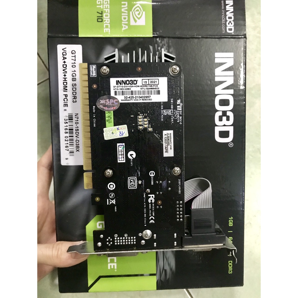 Card / Cạc Màn Hình INNO3D GEFORCE GT 710 1GB 64-bit DDR3 - Hàng chính hãng - Nguyên Seal- Bảo hành 36T