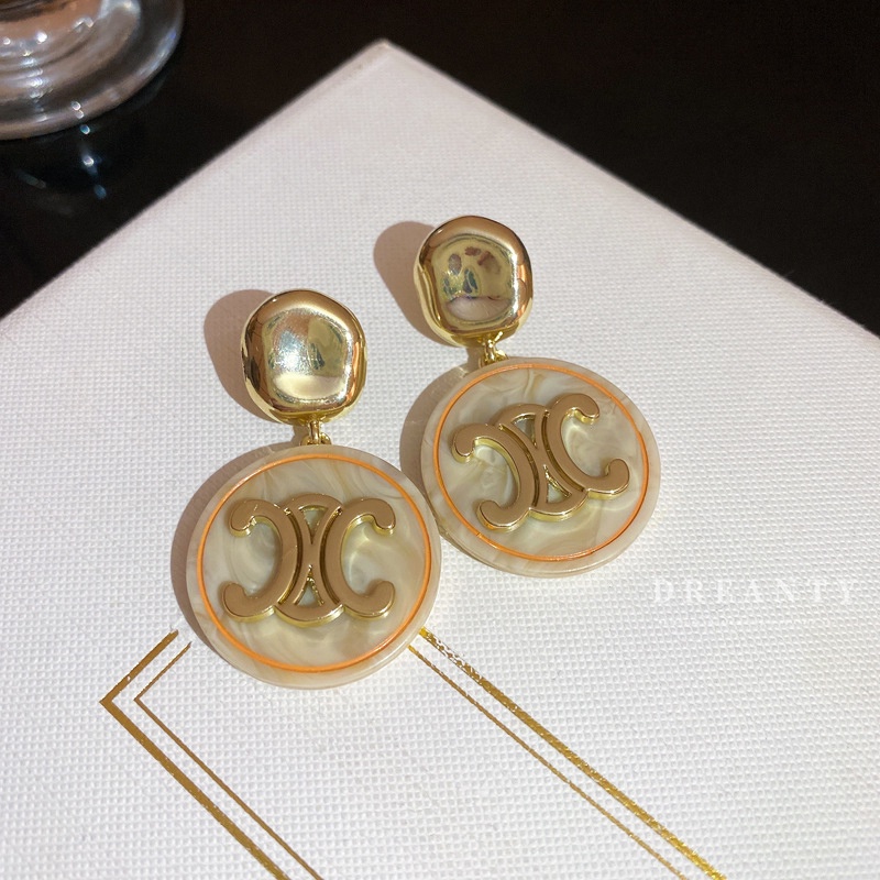 Bông Tai Hình Tròn Họa Tiết Chữ Bằng Bạc Thời Trang Cao Cấp Cho Nữ