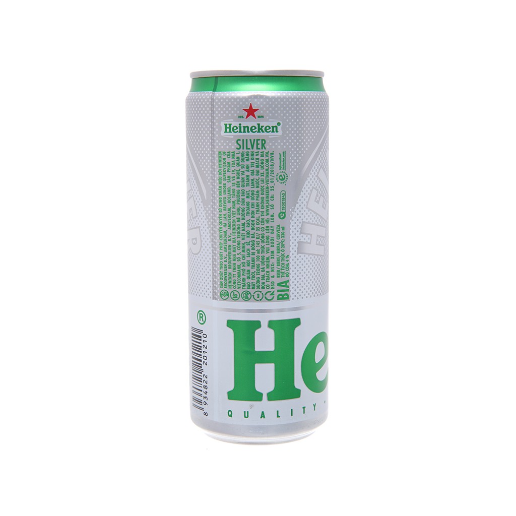 Bia Heineken Bạc Thùng 24 lon cao x 330ml