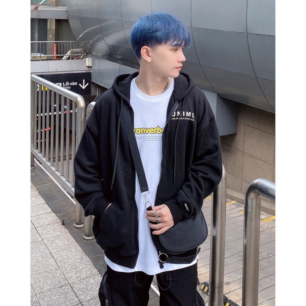Áo khoác dây kéo Unime Hoodie Zip Flex 1.0 - Màu đen | BigBuy360 - bigbuy360.vn