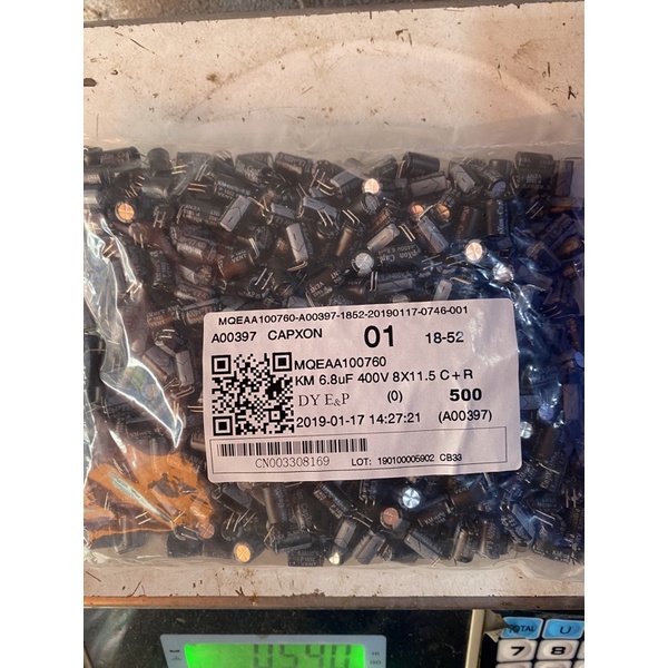 (Combo 500pcs) Tụ hoá 6,8uf 400v 8x11,5mm Capxon mới chính hãng