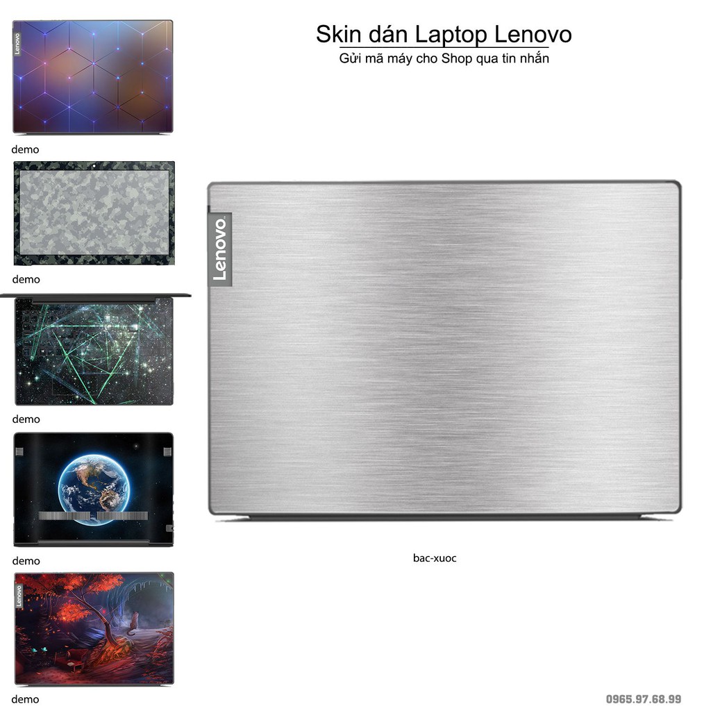 Skin dán Laptop Lenovo màu bạc xước (inbox mã máy cho Shop)