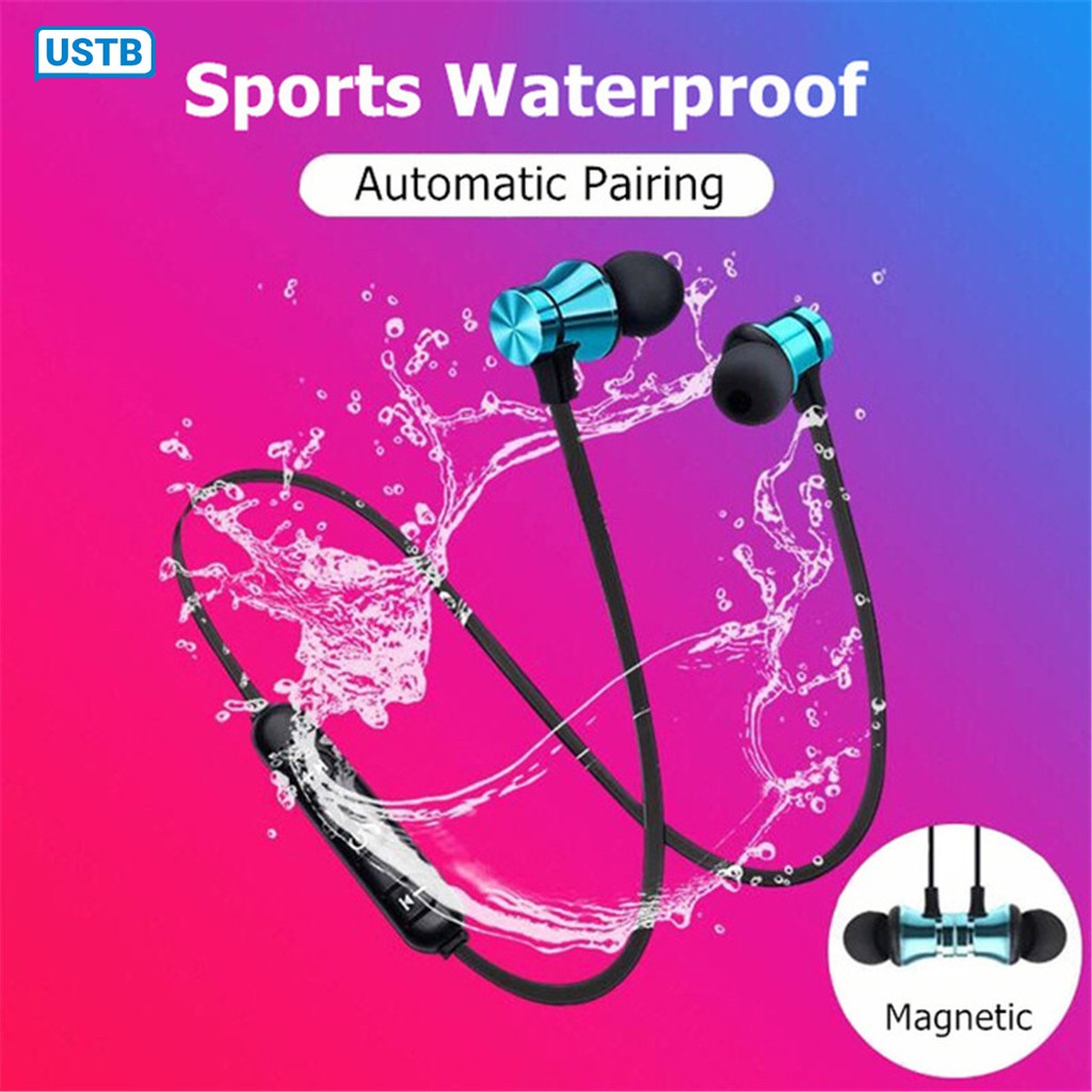 Tai nghe không dây in-ear nhét tai kèm mic Bluetooth 4.2 thể thao có nam châm Xt11 cho iphone android