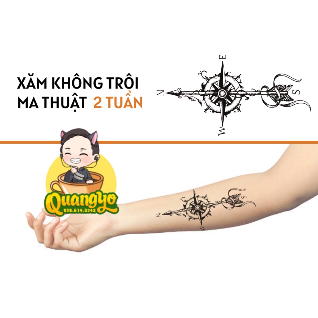 [TIKTOK TATTOO] Hình xăm la bàn mũi tên cánh tay, 100% chống nước, Hình xăm ma thuật, Xăm giống Inkaholic