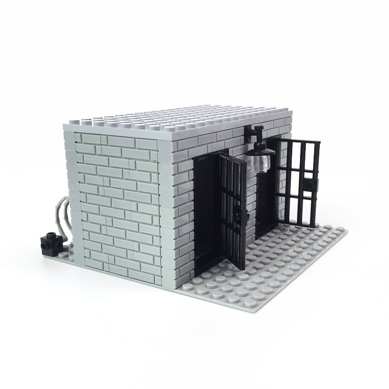 Nhà tù mô hình DIY khối ghép đồ chơi áp dụng cảnh quân sự