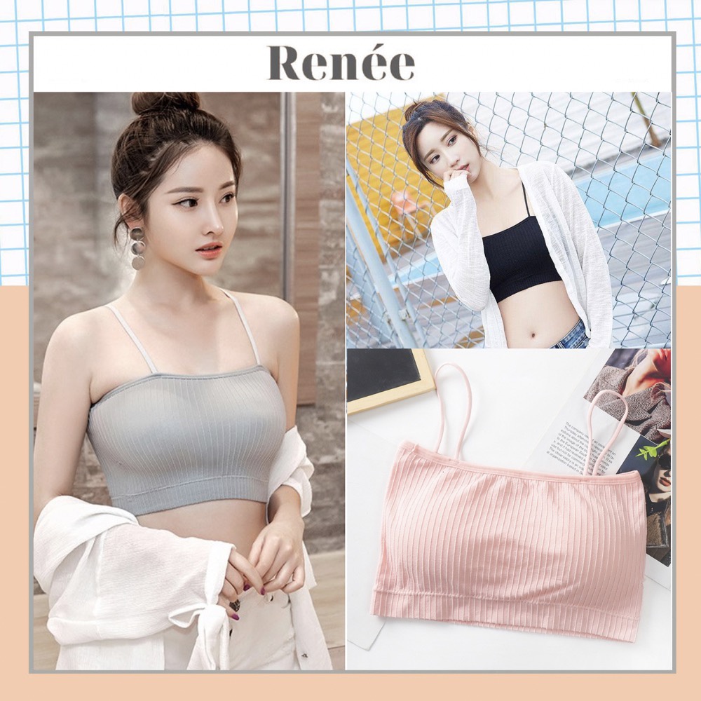 Áo bra hai dây RENEE áo croptop 2 dây chất cotton gân tăm đệm mỏng trẻ trung - AL70 | BigBuy360 - bigbuy360.vn