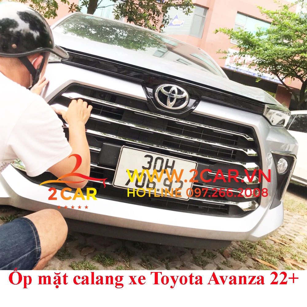 Ốp trang trí mặt ca lăng, calang, calăng DƯỚI xe TOYOTA  AVANZA 2022, 2023 chất liệu INOX cao cấp