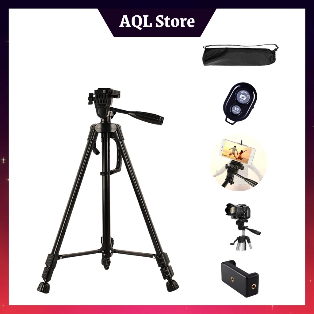 Gậy Chụp Ảnh Tự Sướng 3 Chân Có Điều Khiển Bluetooth - Tripod Điện Thoại Quay Phim Chụp Hình Du Lịch Chuyên Nghiệp