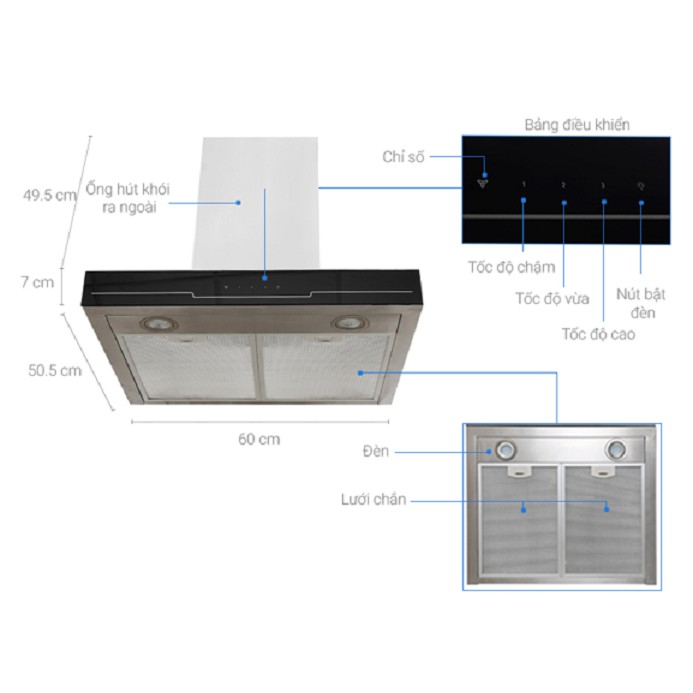 Máy Hút Mùi Ống Electrolux EFC635SAR