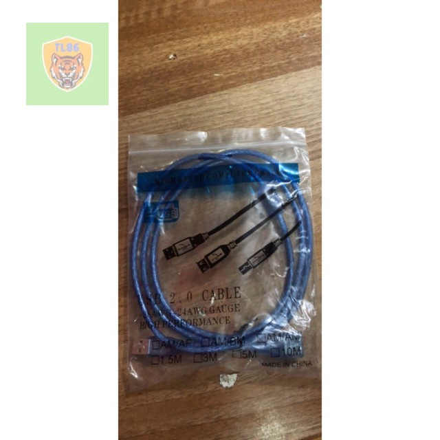 Dây cáp USB nối dài 1.5m xanh .