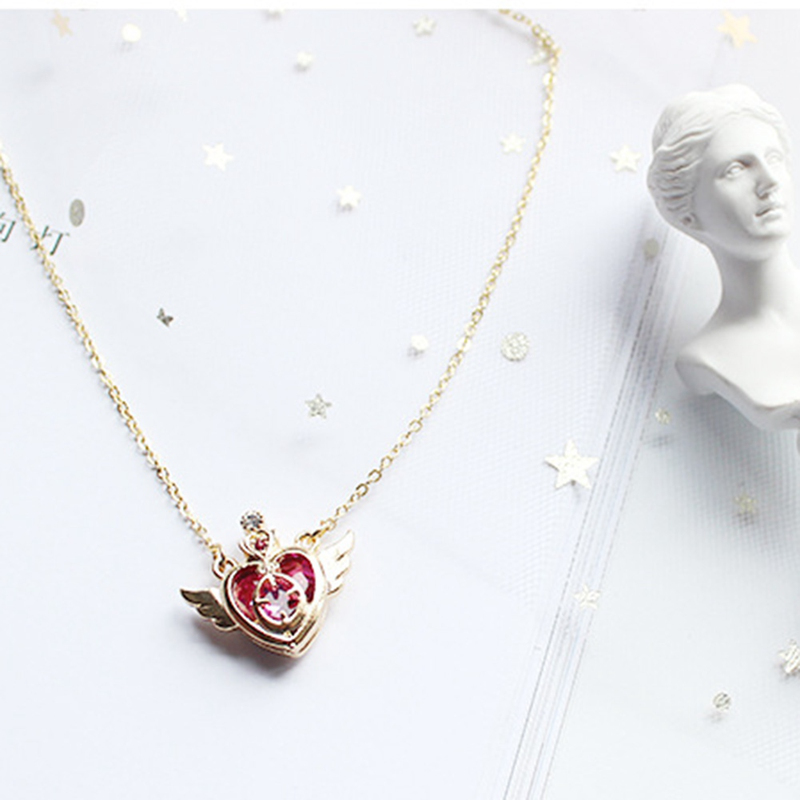 Dây chuyền kiểu Sailor Moon màu hồng