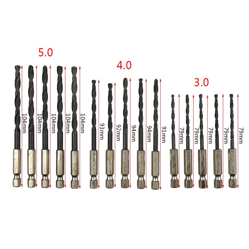 Mũi khoan chuôi lục giác đen thép gió 3mm 4mm 5mm