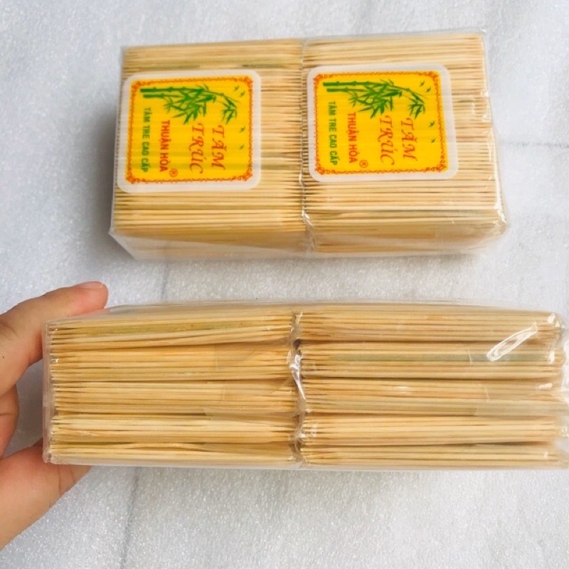 🦷Lốc 10 Bịch Tăm Xỉa Răng Nhỏ, Được làm từ Tre lớp Nhoài nên rất Chắc