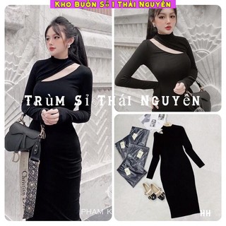 Váy body khoét vai chất thun đẹp