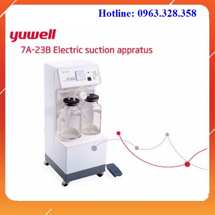 Máy hút dịch, hút đờm 2 bình YUWELL 7a-23b (40l/phút) - inbox với shop trước khi đặt hàng