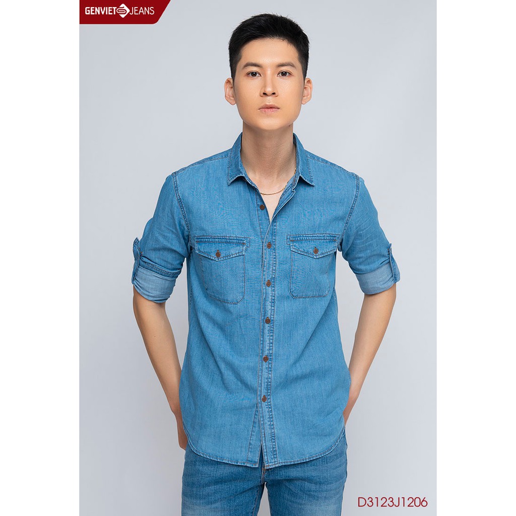 Áo somi dài tay nam D3123J1206 GENVIET