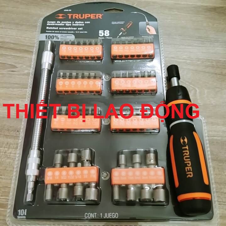 BỘ 42 MŨI VÍT VÀ 14 ĐẦU TUÝP TRUPER 18220