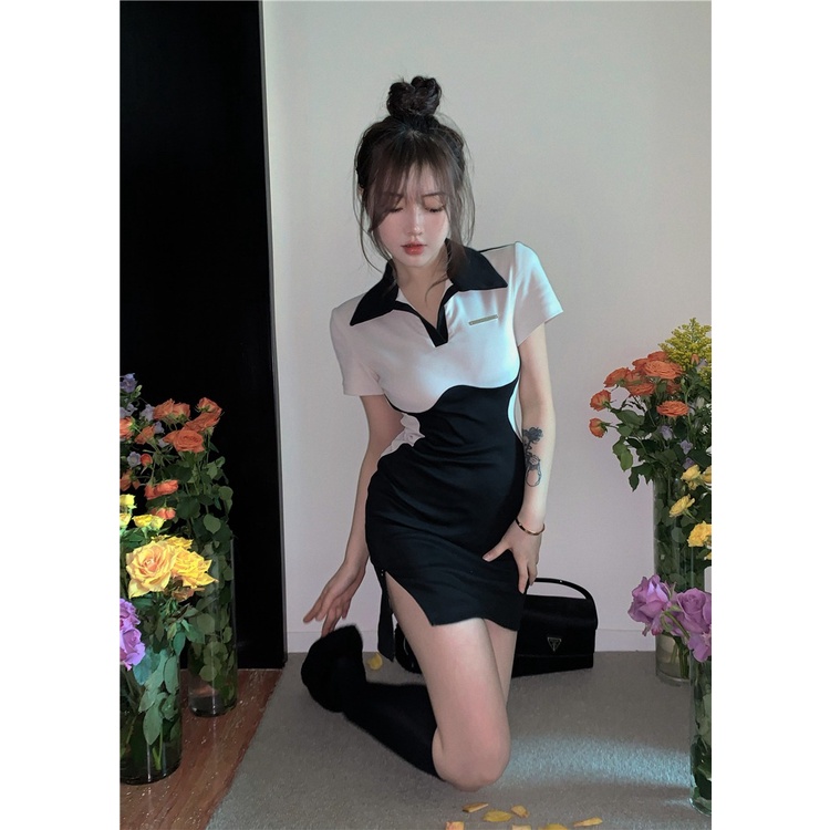 Đầm ngắn ZHELIHANGFEI tay ôm eo dáng ngắn gợi cảm dành cho nữ