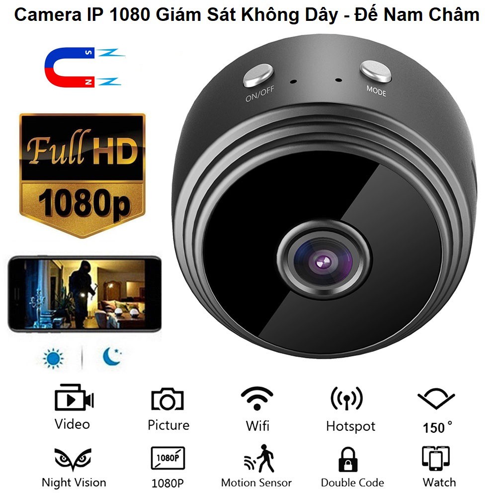 Camera IP Wifi 1080P Máy Quay Phim An Ninh Gia Đình Không Dây, Kết Nối Điện Thoại, Tích Hợp Pin - Bảo Hành 6 Tháng