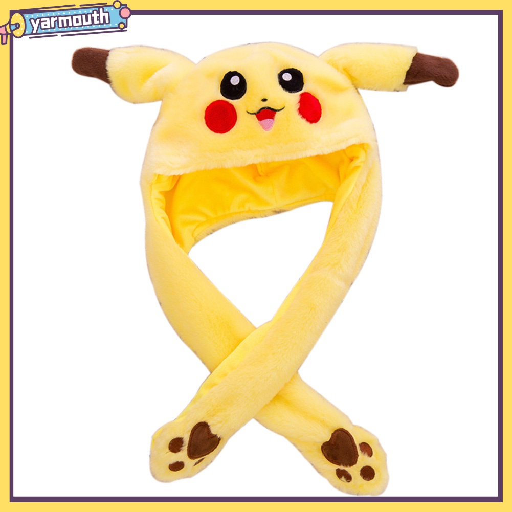 Nón Nhồi Bông Hình Pikachu Tai Thỏ Dễ Thương 60cm