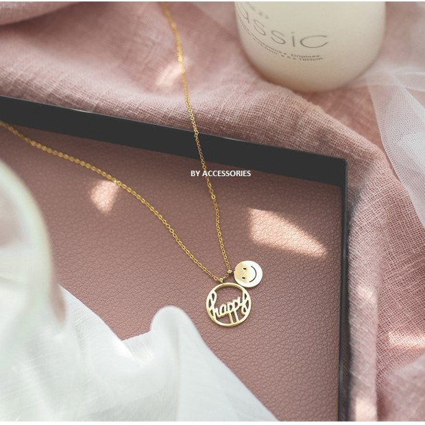 Dây chuyền titan mặt cười Happy không gỉ WN191003