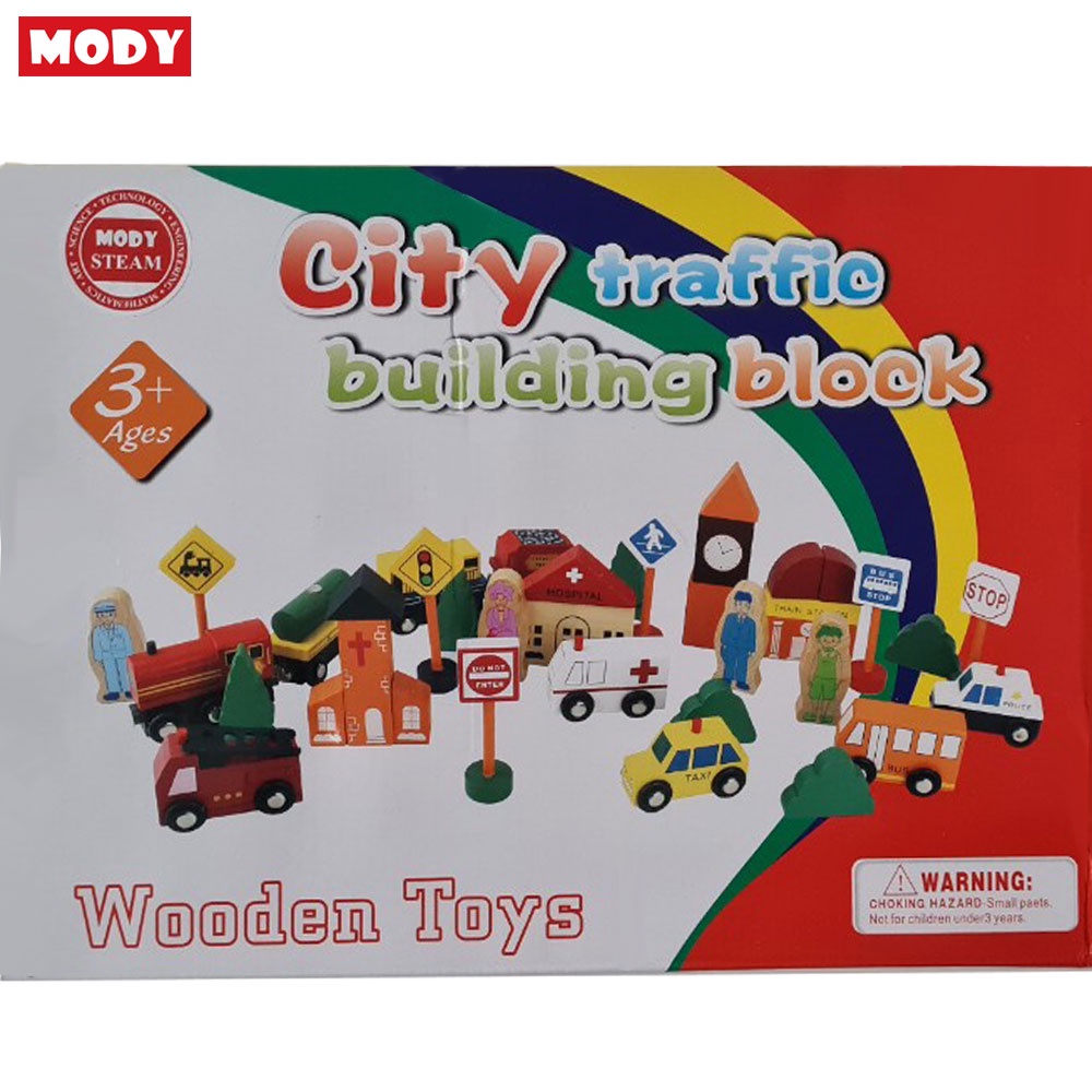 Bộ đồ chơi mô hình giao thông thành phố City Traffic building block Mody