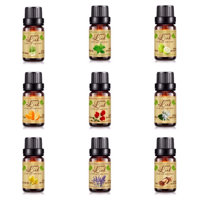 TINH DẦU CHIẾT XUẤT THIÊN NHIÊN 10ml (Bưởi, quế, sả chanh, hồng, nhài, oải hương, cam, bạc Hà)