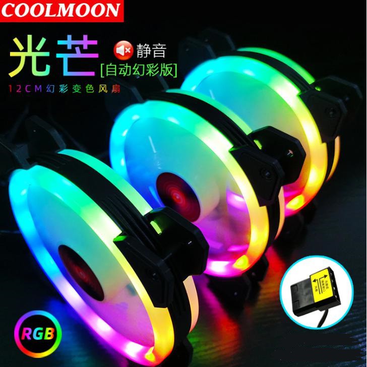 QUẠT LED CASE COOLMOON K2 LED RGB CẮM NGUỒN 12CM