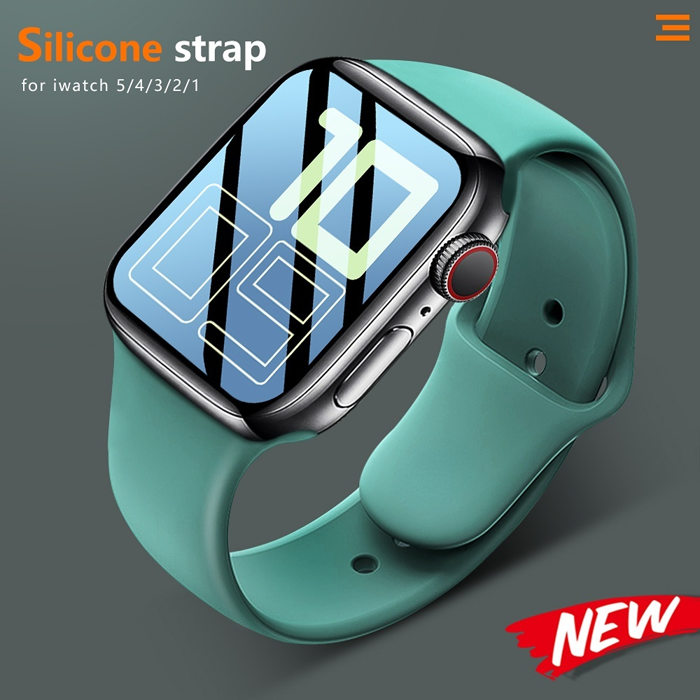 Dây Đeo Thay Thế 5 Màu Bằng Silicon Mềm Cho Đồng Hồ Thông Minh iWatch Ultla Series 8 7 6 SE 5 4 3 2 1