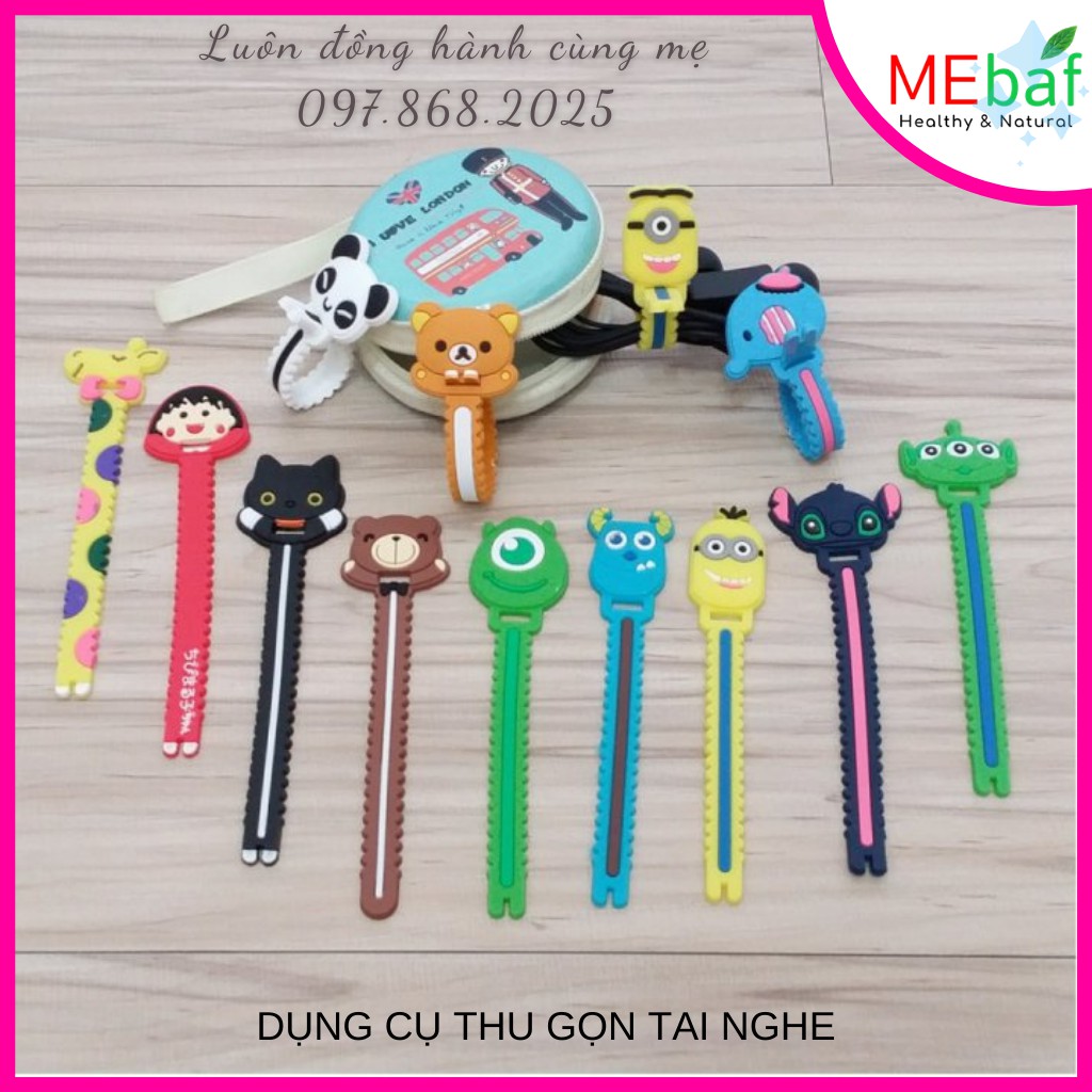 Dụng cụ buộc thu gọn tai nghe, dây cáp hoạt hình 11,5*2,8cm