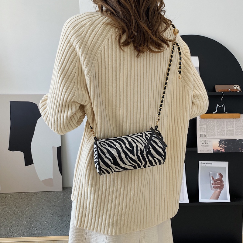 Túi đeo chéo IELGY có dây kéo in họa tiết thời trang phong cách Hàn Quốc dành cho nữ