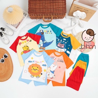 Đồ bộ cộc tay cho bé trai bé gái - bộ cộc tay thun lạnh - bộ cộc tay in hình ngộ nghĩnh - qate