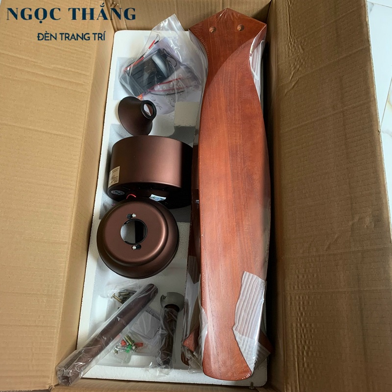 Quạt Trần 3 Cánh Gỗ Trang Trí Sảnh Phòng Khách Cao Cấp VF40 Ngọc Thắng
