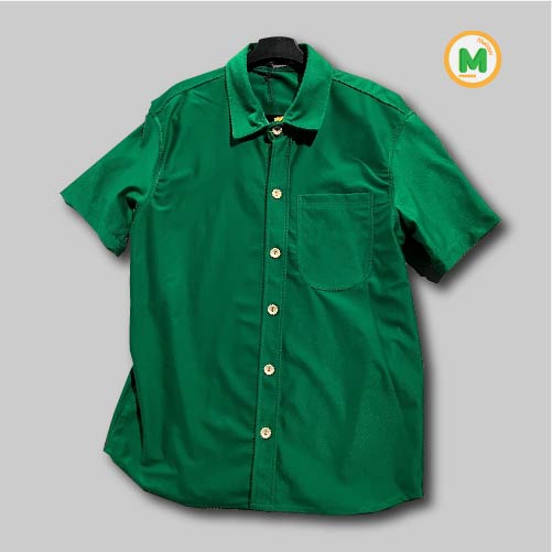 Áo Sơmi Xanh lá Cộc tay Nam nữ Hàn quốc thương hiệu mellow