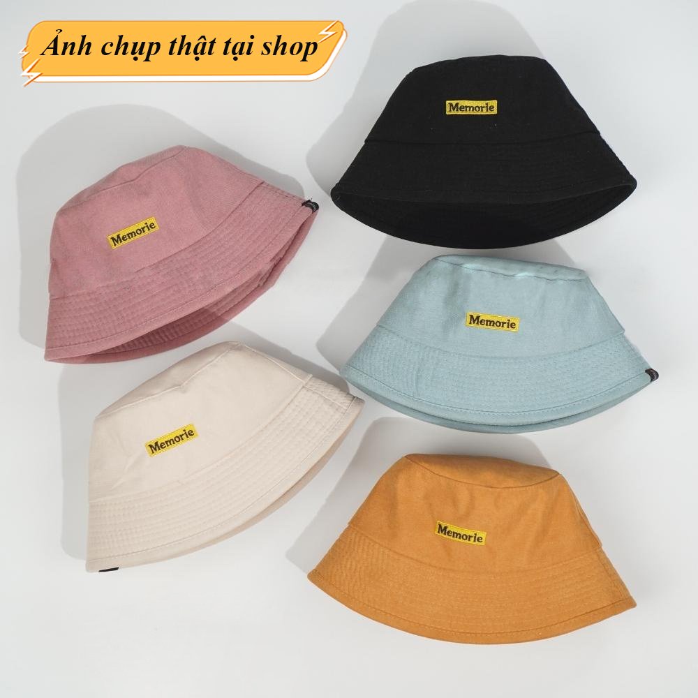 Mũ bucket vành cụp nón tai bèo thêu chữ MEMORIE chất nỉ nhung form unisex phù hợp cả nam và nữ N37
