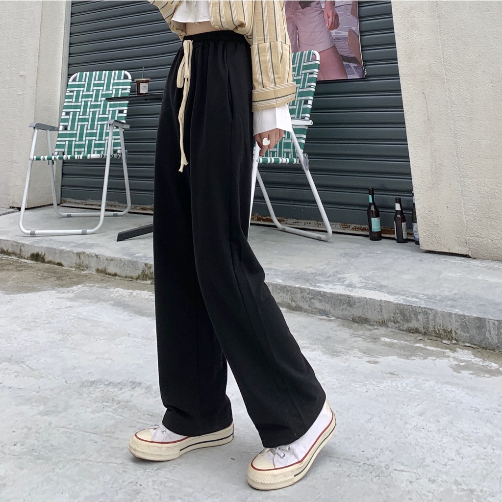 Quần dài ống rộng lưng cao sành điệu cho nữ