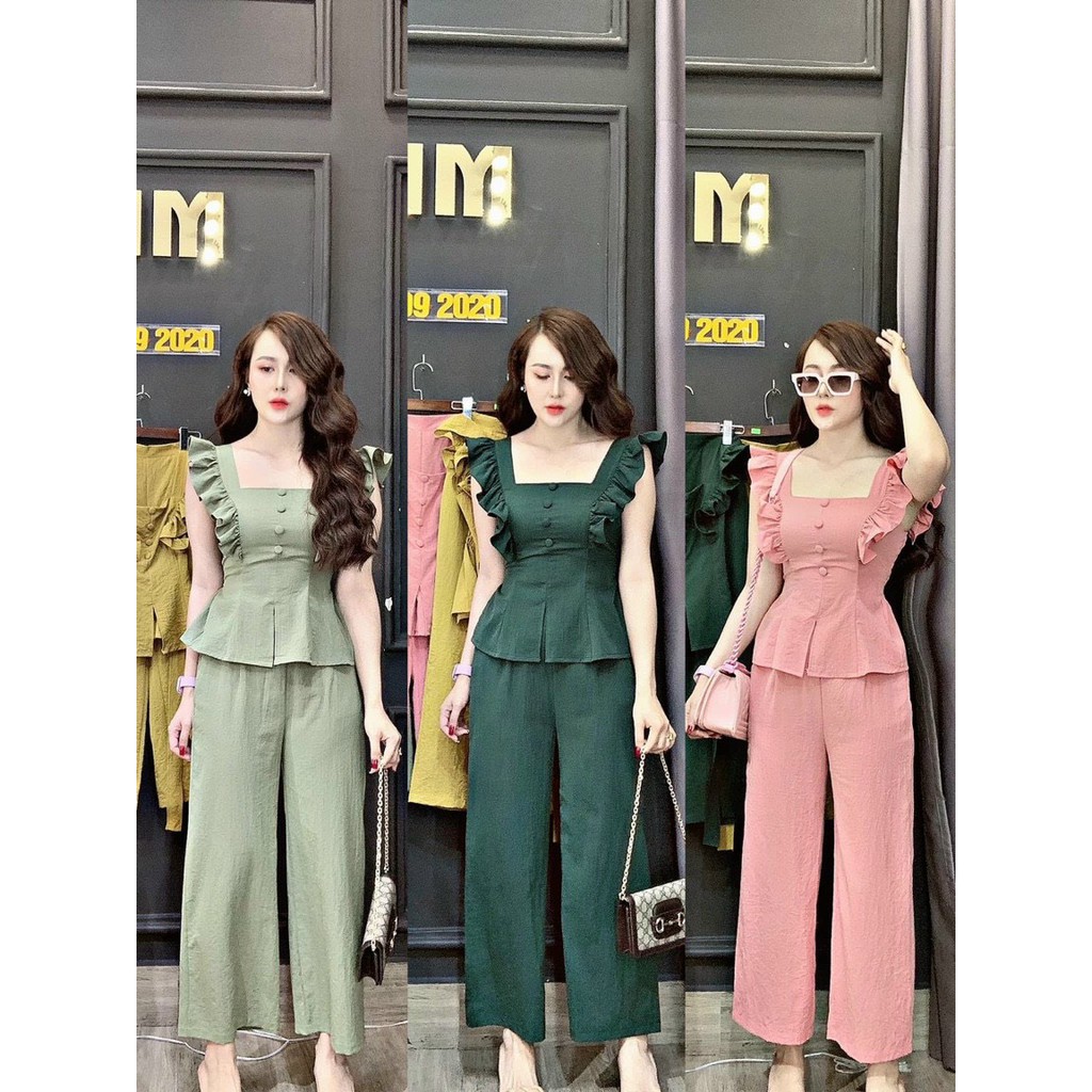 Set đũi lụa bèo tay cánh tiên quần ống suông đẹp xuất sắc nha cả nhà ơi NAM