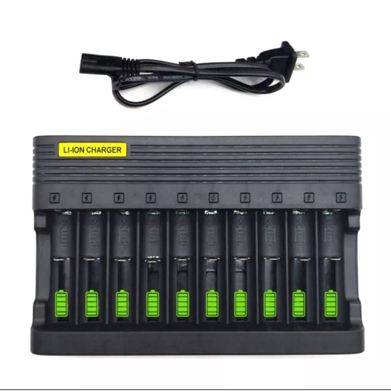 Sạc pin 18650, bộ sạc pin thông minh 10 cell tự ngắt, chống ngược cực