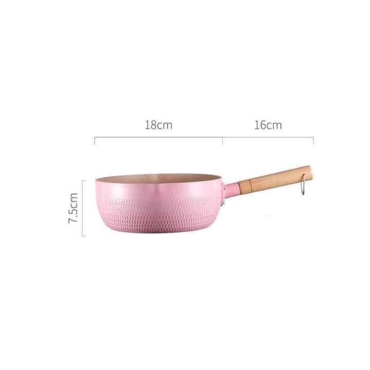Chảo chống dính bếp từ sâu lòng mini Vân đá size 18cm dùng cho mọi loại bếp không kèm vung kính