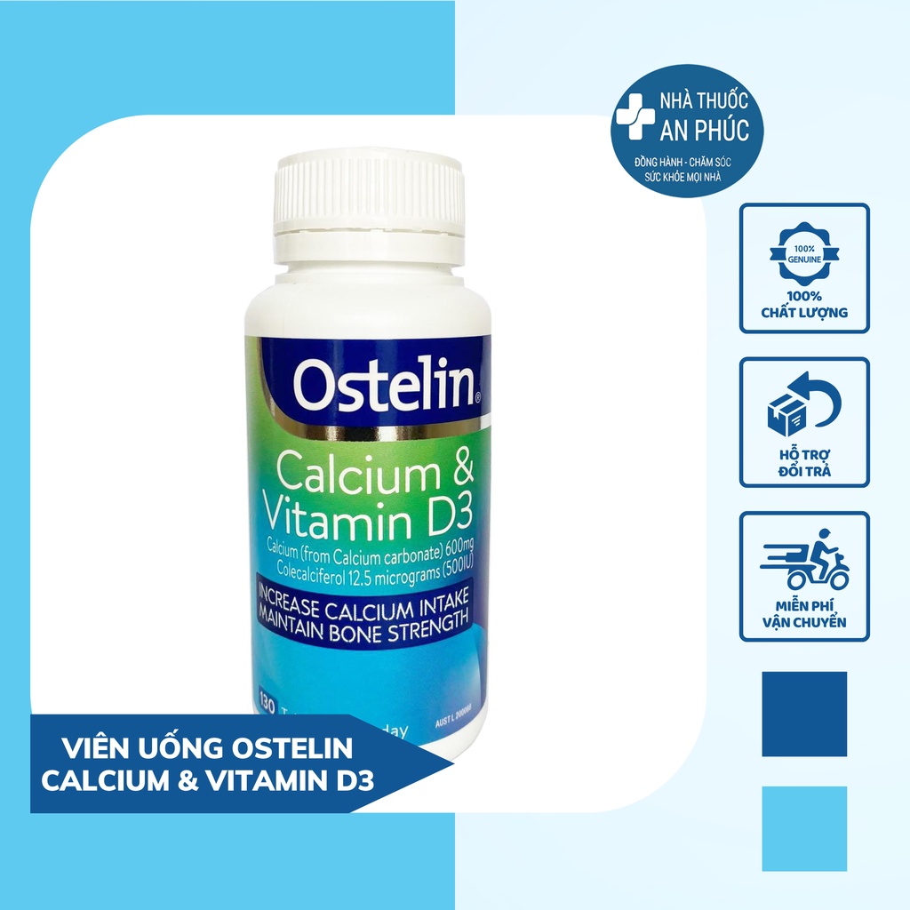 Viên Uống Bổ Dưỡng Canxi & Vitamin D Ostelin Úc Cung Cấp Chất Dinh Dưỡng Cho Bà Bầu Hộp 130 Viên