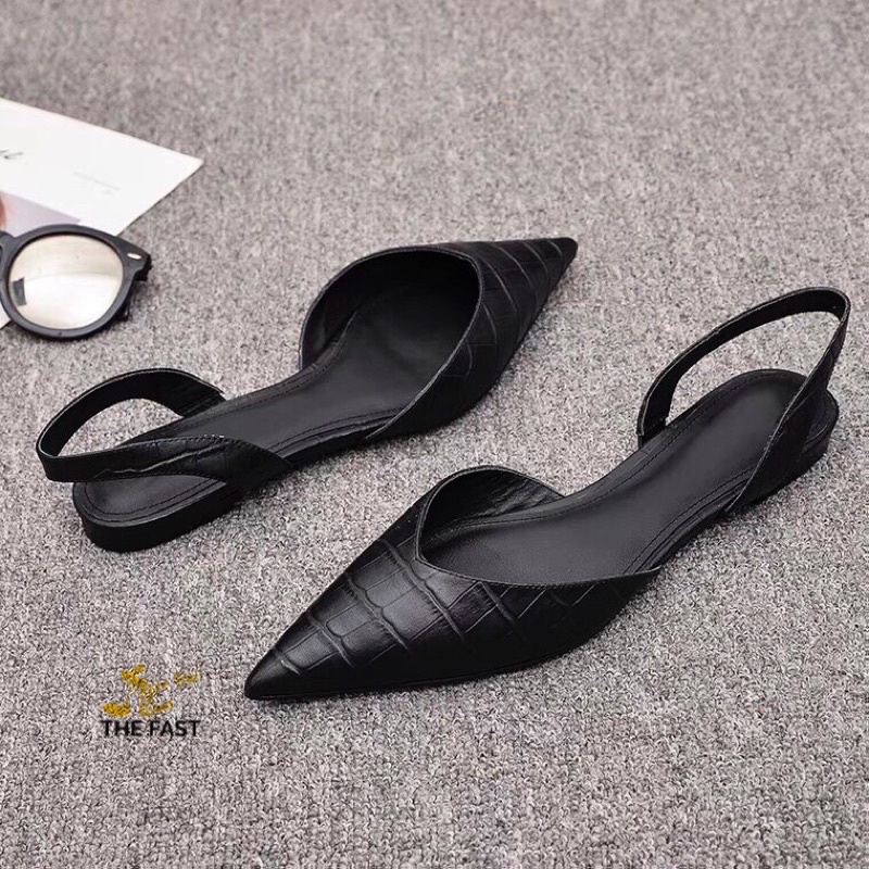 Giày sabo thấp 1 phân mũi nhọn hậu dây xăng đan xinh xắn NĐ54