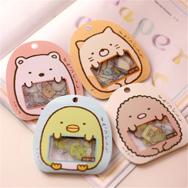 Set 50 nhãn dán hình động vật hoạt hình đáng yêu trang trí đồ thủ công tiện dụng