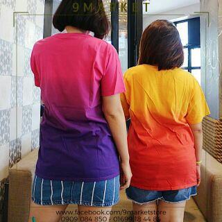 Áo thun tay lỡ OMBRE (hồng tím, vàng cam)