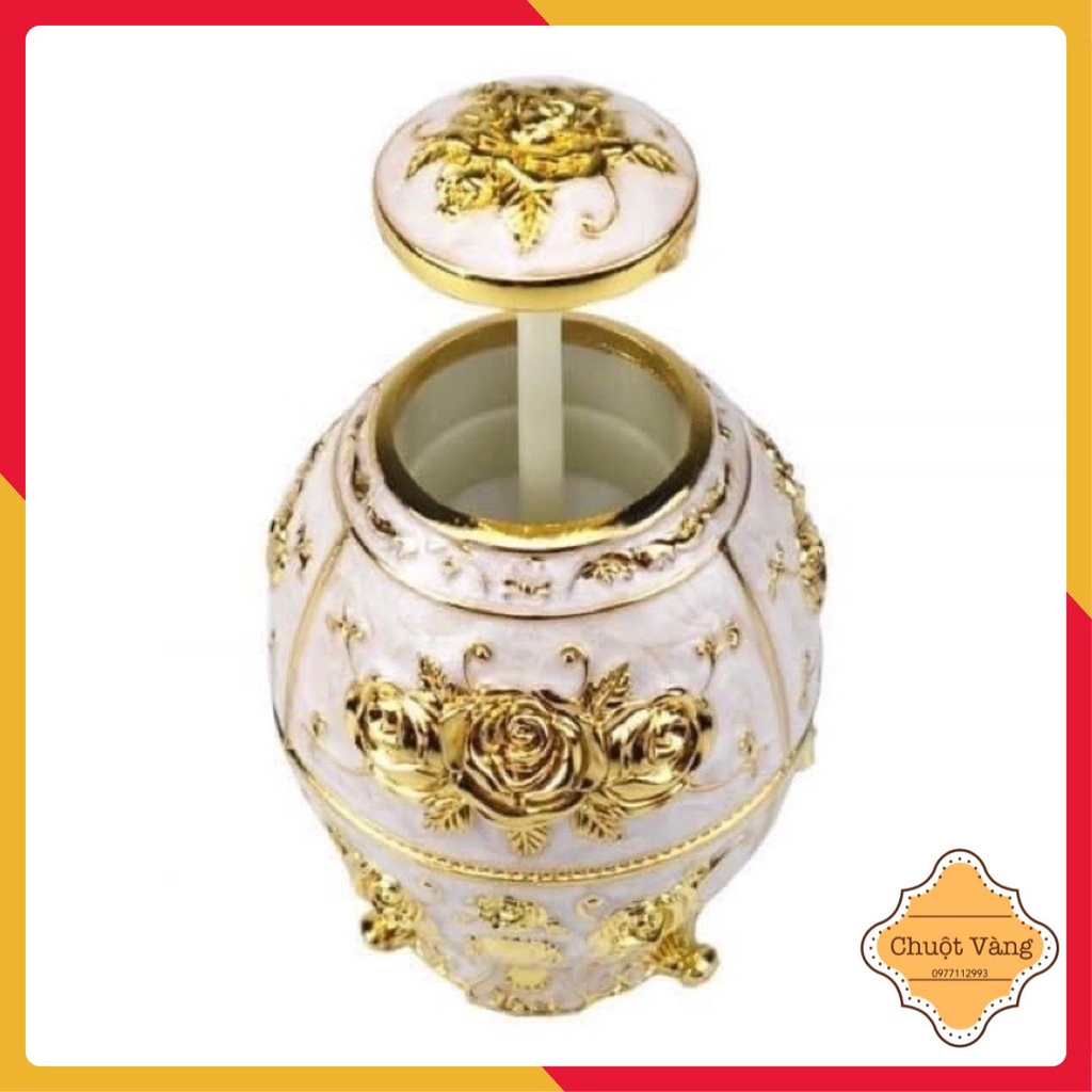 LỌ ĐỰNG TĂM MẠ VÀNG BẰNG KIM LOẠI