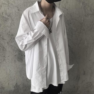 (A118) Áo sơ mi trơn dài tay basic 2 màu đen trắng