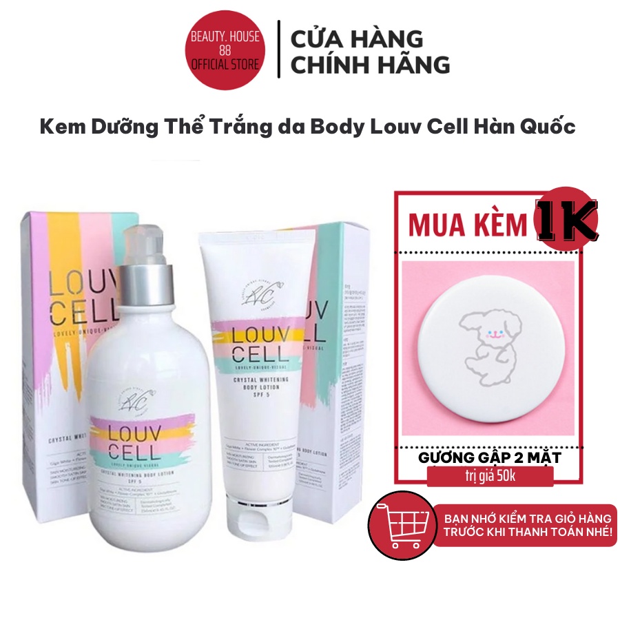 Kem dưỡng trắng da body Louv Cell Crystal Whitening Body Lotion 120ml và 250ml | BigBuy360 - bigbuy360.vn